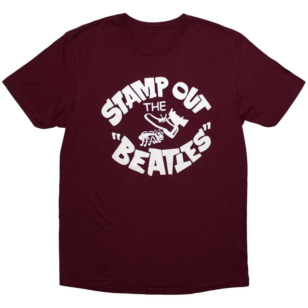 Maroon Red - Front - The Beatles Unisex Adult Stamp Out The T-Shirt
