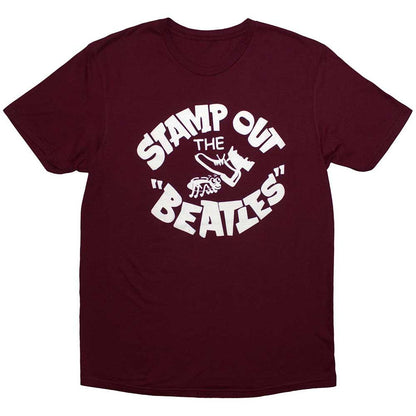 Maroon Red - Front - The Beatles Unisex Adult Stamp Out The T-Shirt