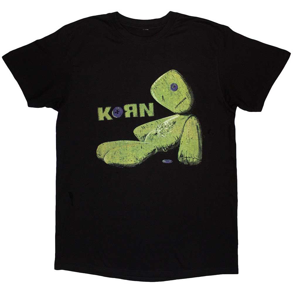 Black - Front - Korn Unisex Adult Issues Tracklist Back Print T-Shirt
