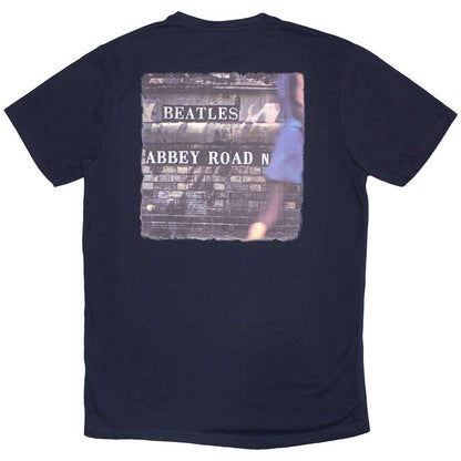 Navy Blue - Back - The Beatles Unisex Adult Vintage Abbey Road Back Print T-Shirt