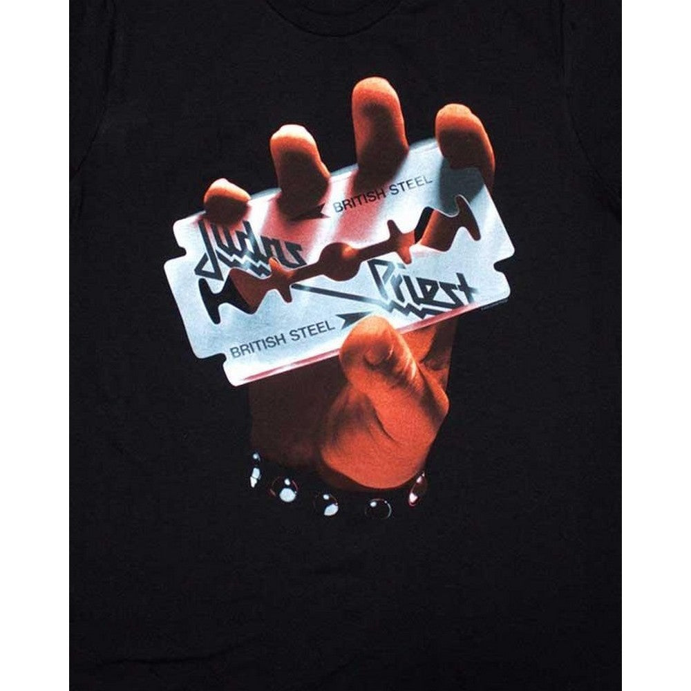 Black - Back - Judas Priest Womens-Ladies British Steel T-Shirt