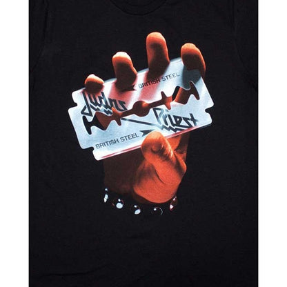 Black - Back - Judas Priest Womens-Ladies British Steel T-Shirt