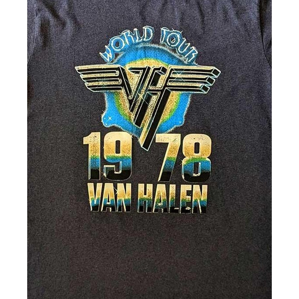 Black - Back - Van Halen Unisex Adult World Tour ´78 T-Shirt