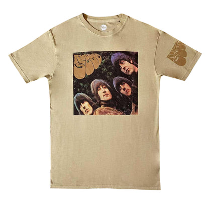 Sand - Front - The Beatles Unisex Adult Rubber Soul US Sleeve Print T-Shirt