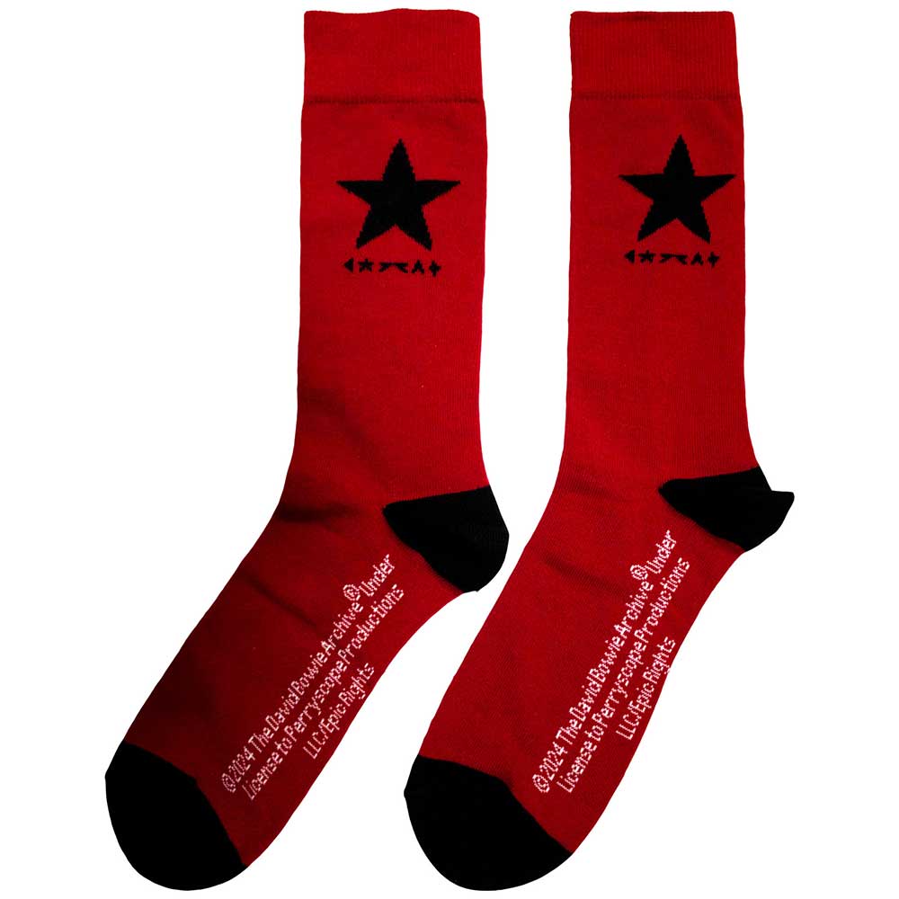Red - Back - David Bowe Unisex Adult Blackstar Socks