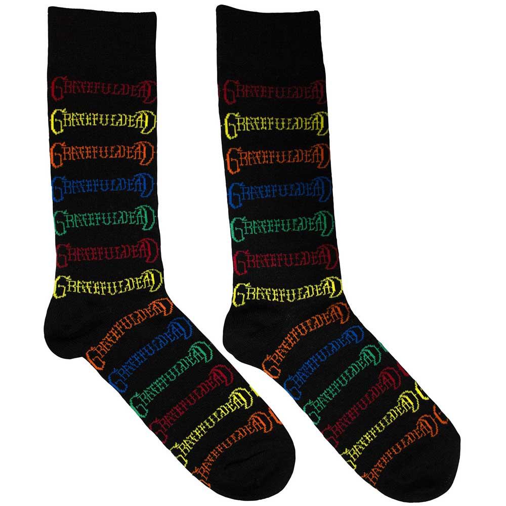 Black - Front - Grateful Dead Unisex Adult Logo Socks