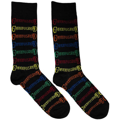 Black - Front - Grateful Dead Unisex Adult Logo Socks
