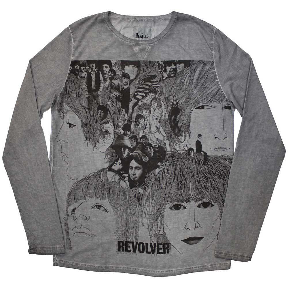 Grey - Front - The Beatles Unisex Adult Revolver Stone Wash Sweatshirt