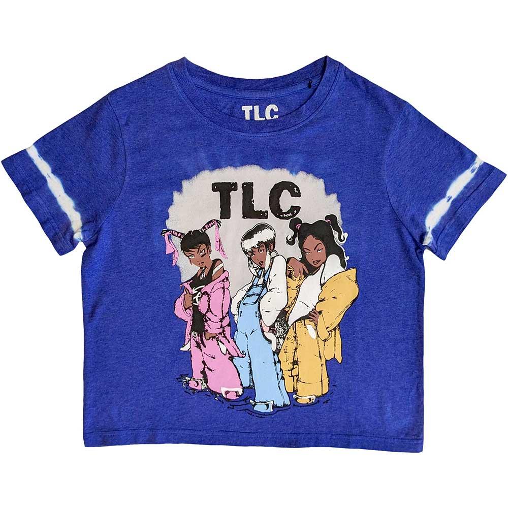 Blue - Front - TLC Unisex Adult Cartoon Dip Dye Crop Top