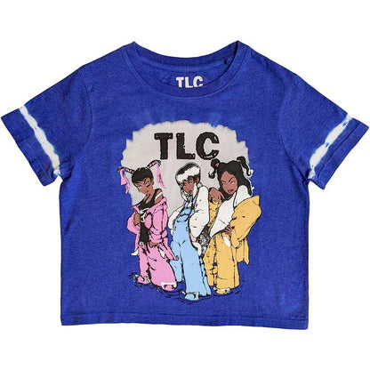 Blue - Front - TLC Unisex Adult Cartoon Dip Dye Crop Top