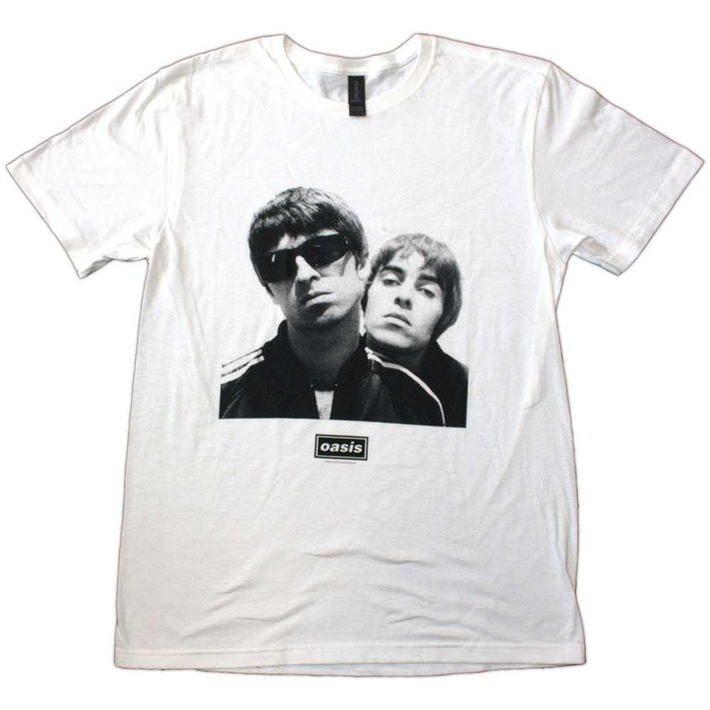 White - Front - Oasis Unisex Adult Noel & Liam Photograph Square T-Shirt