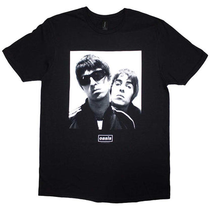 Black - Front - Oasis Unisex Adult Noel & Liam Photograph Square T-Shirt