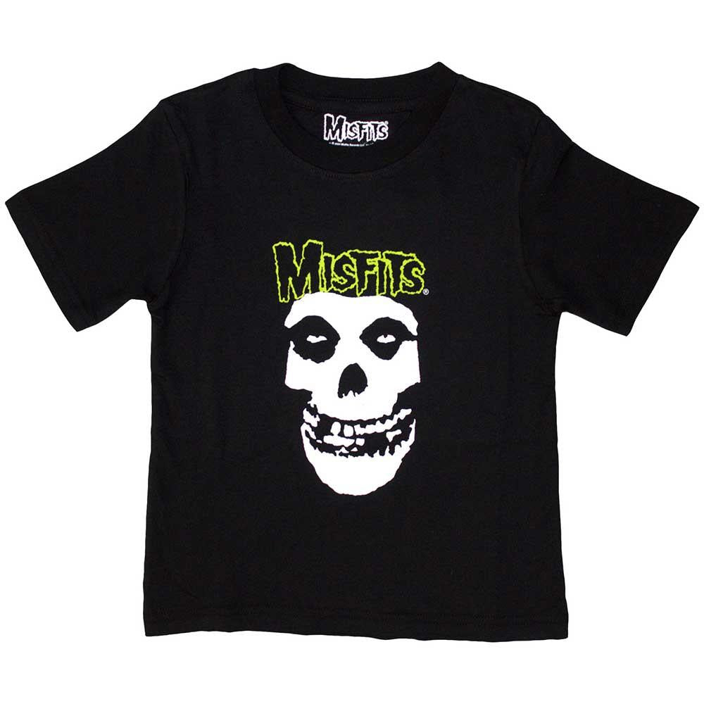 Black - Front - Misfits Childrens-Kids Skull Logo T-Shirt