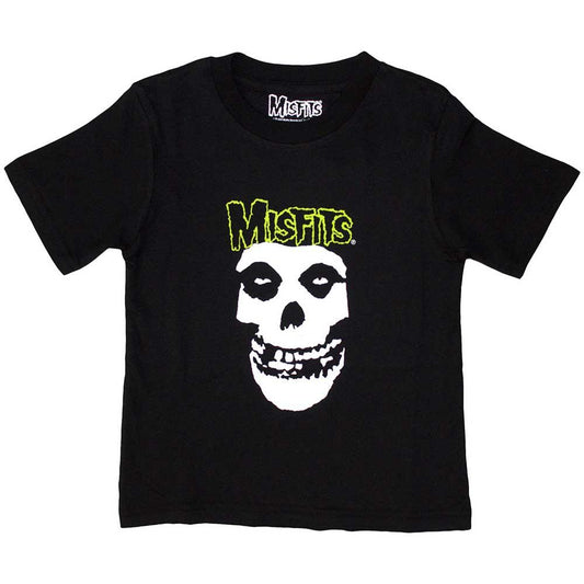 Black - Front - Misfits Childrens-Kids Skull Logo T-Shirt