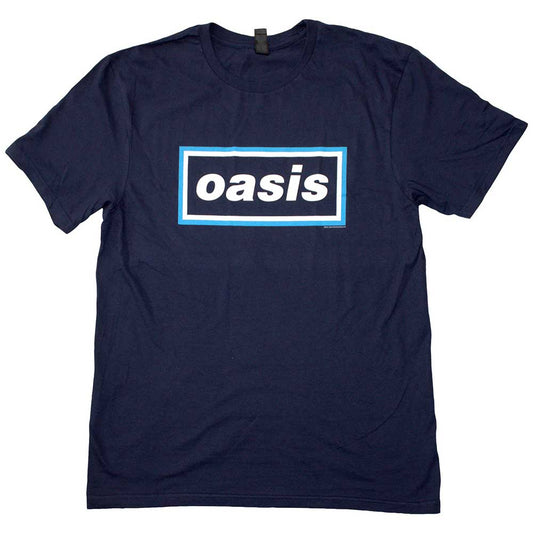 Navy Blue - Front - Oasis Unisex Adult Maine Road Event Logo T-Shirt