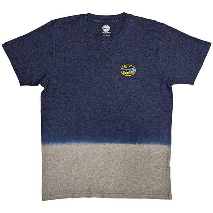Navy Blue - Front - The Beatles Unisex Adult Wash Collection Oval Logo T-Shirt