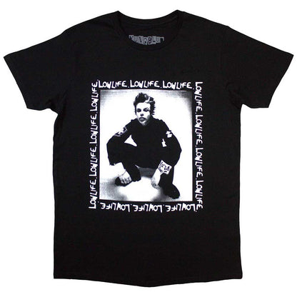 Black-White - Front - Yungblud Unisex Adult Low Life T-Shirt