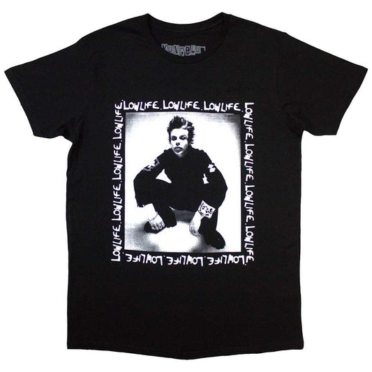 Black-White - Front - Yungblud Unisex Adult Low Life T-Shirt