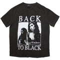 Black Wash - Front - Amy Winehouse Unisex Adult Back To Black Washed T-Shirt