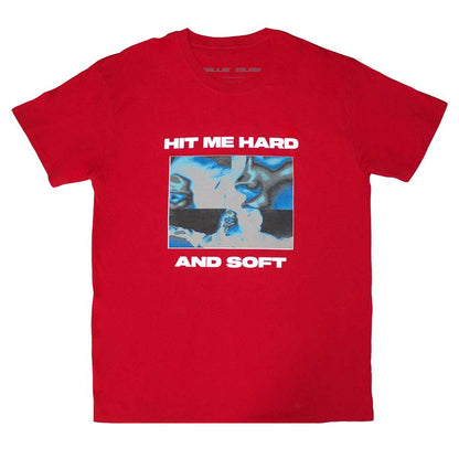 Red - Front - Billie Eilish Unisex Adult Hit Me Hard And Soft Negative T-Shirt