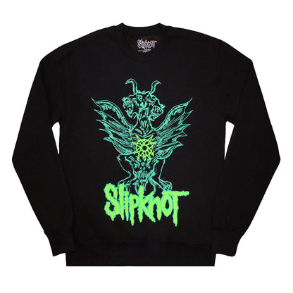 Black - Front - Slipknot Unisex Adult Green Demon Back Print Oversized Sweatshirt