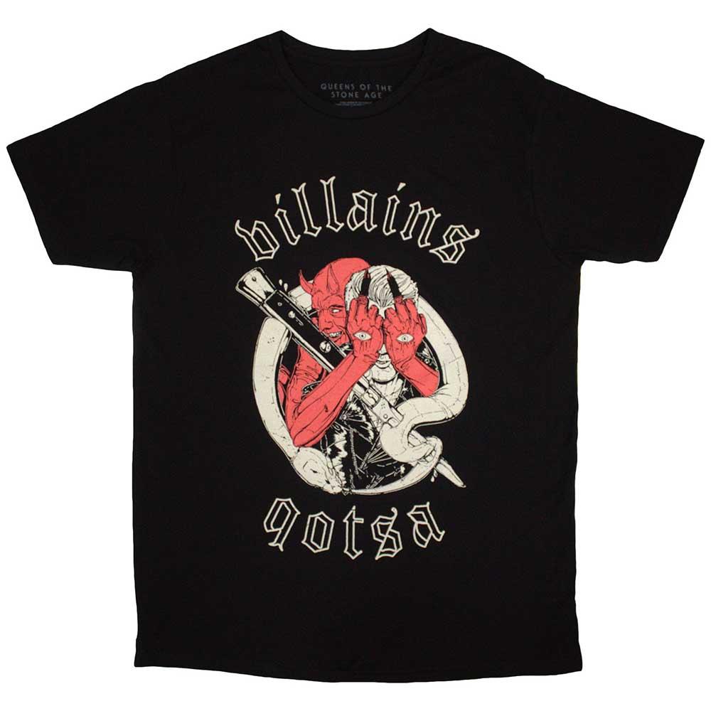 Black - Front - Queens Of The Stone Age Unisex Adult Villains T-Shirt