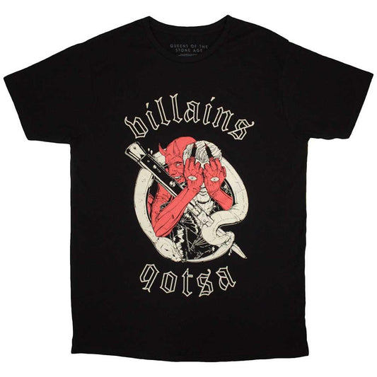 Black - Front - Queens Of The Stone Age Unisex Adult Villains T-Shirt