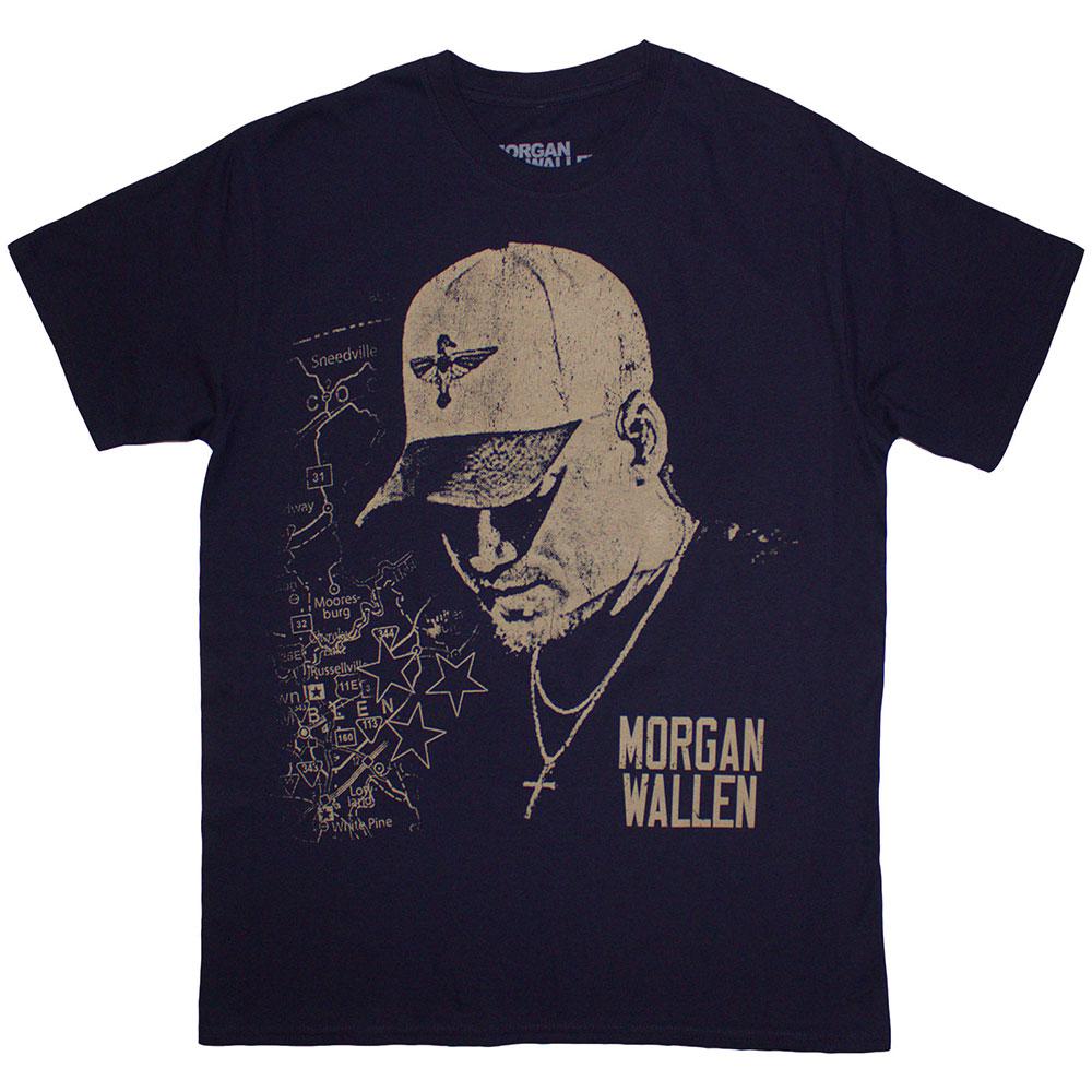 Blue - Front - Morgan Wallen Unisex Adult Cap T-Shirt