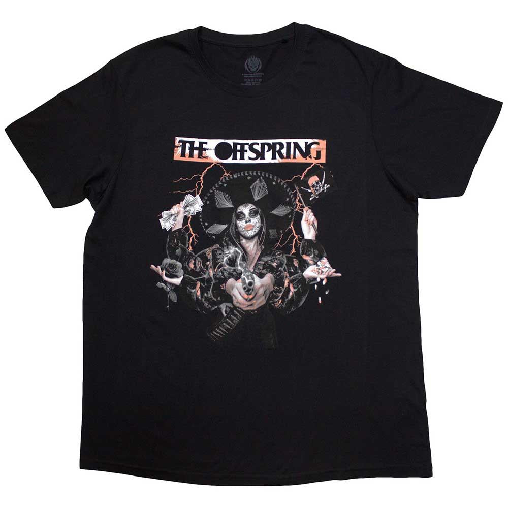 Black - Front - The Offspring Unisex Adult Gun Girl T-Shirt