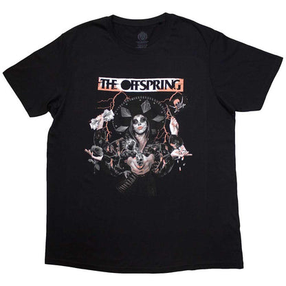 Black - Front - The Offspring Unisex Adult Gun Girl T-Shirt