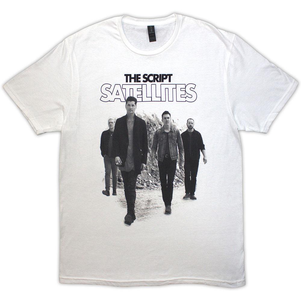 White - Front - The Script Unisex Adult Satellites Band Photo T-Shirt