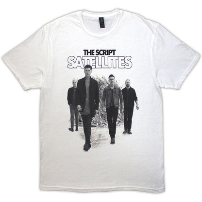 White - Front - The Script Unisex Adult Satellites Band Photo T-Shirt
