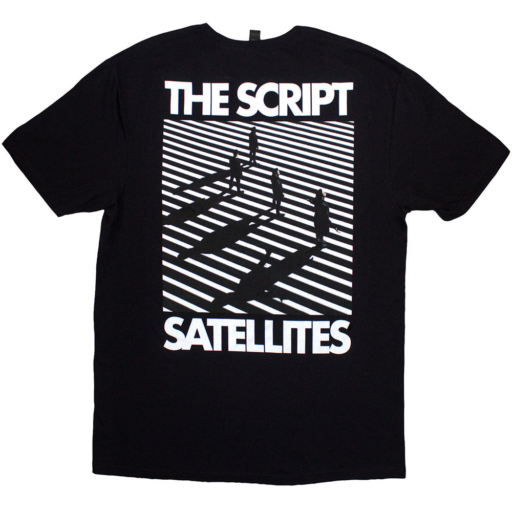 Black - Back - The Script Unisex Adult Satellites Logo T-Shirt