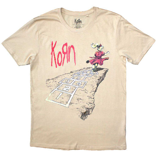 Sand - Front - Korn Unisex Adult Follow The Leader Hopscotch T-Shirt