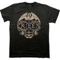 Black - Front - Queen Unisex Adult Floral Crest T-Shirt