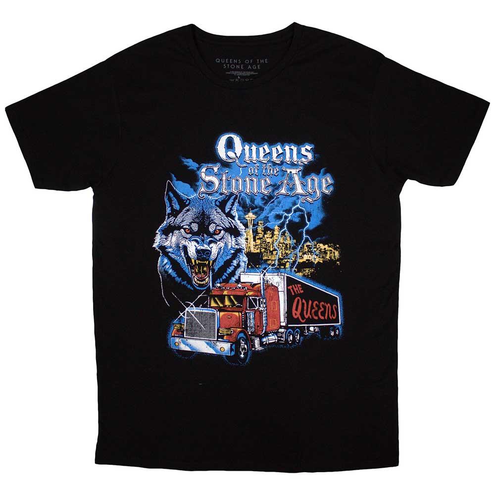 Black - Front - Queens Of The Stone Age Unisex Adult Wold Skyline T-Shirt