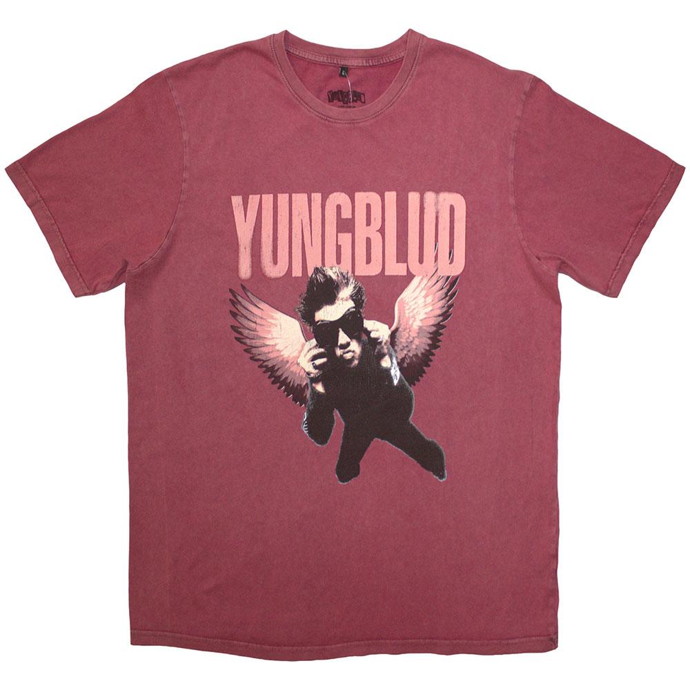 Red - Front - Yungblud Unisex Adult Wings Washed T-Shirt