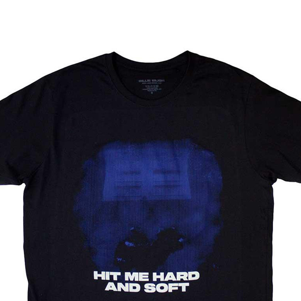 Black - Back - Billie Eilish Unisex Adult Hit Me Hard And Soft Blue Lines T-Shirt