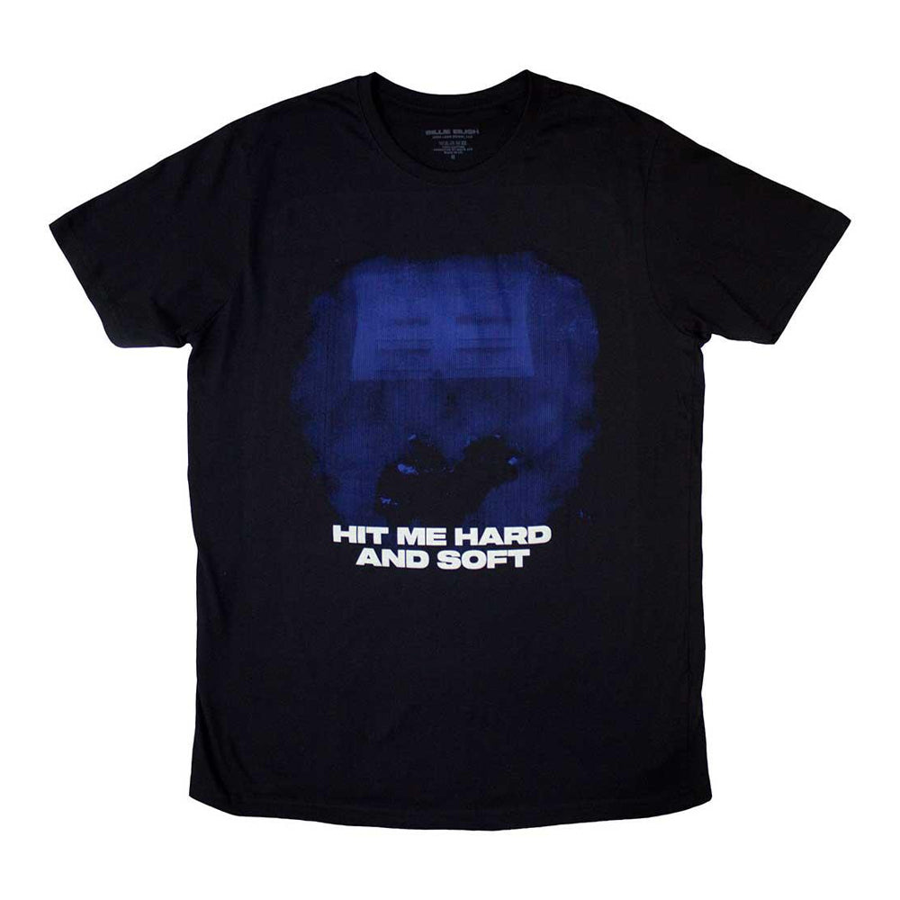 Black - Front - Billie Eilish Unisex Adult Hit Me Hard And Soft Blue Lines T-Shirt