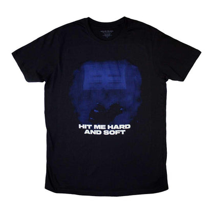 Black - Front - Billie Eilish Unisex Adult Hit Me Hard And Soft Blue Lines T-Shirt