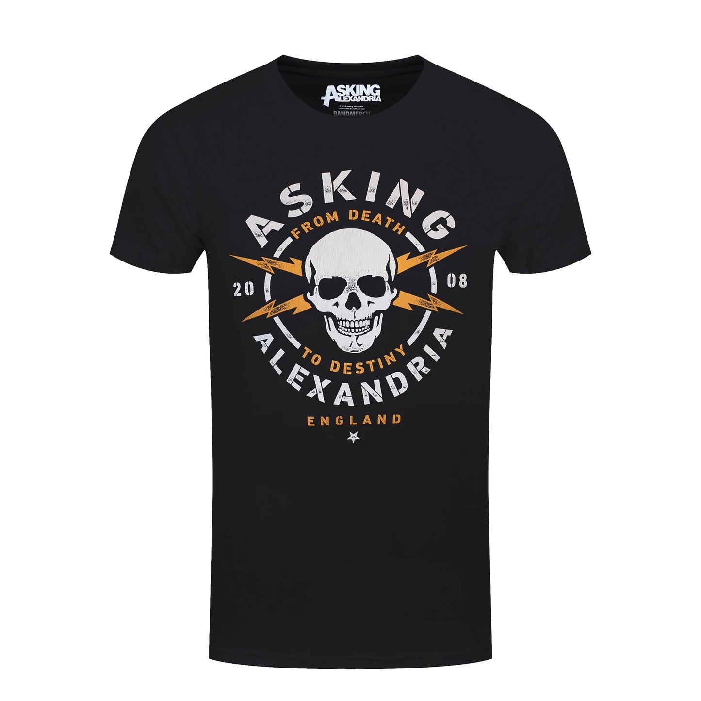Black - Front - Asking Alexandria Unisex Adult Danger T-Shirt
