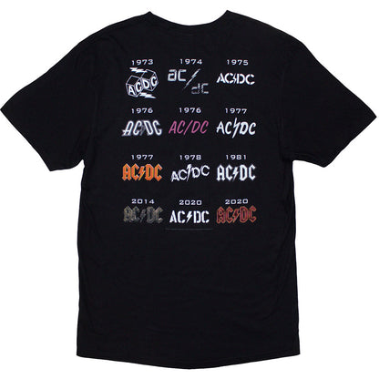Black - Back - AC-DC Unisex Adult History Logo T-Shirt