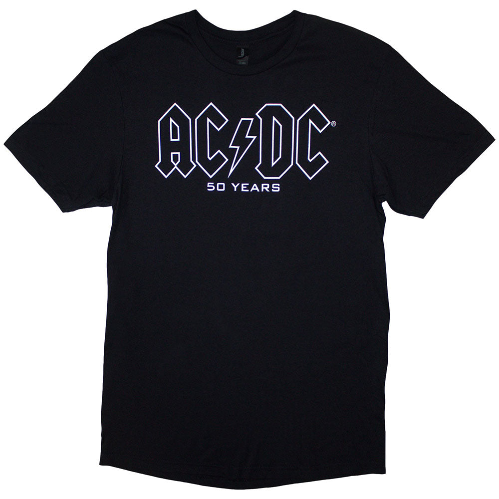 Black - Front - AC-DC Unisex Adult History Logo T-Shirt