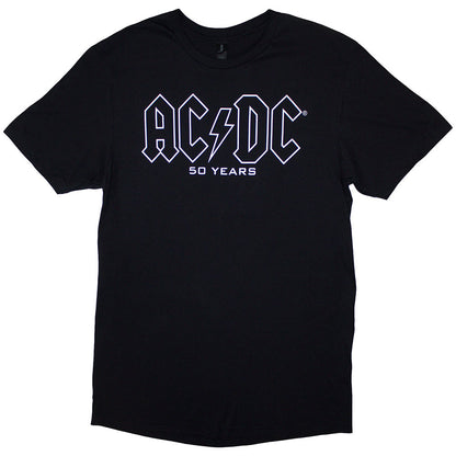 Black - Front - AC-DC Unisex Adult History Logo T-Shirt