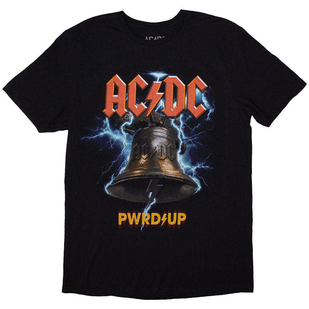 Black - Front - AC-DC Unisex Adult PWRD-UP In Rock We Trust Back Print T-Shirt