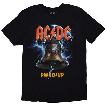 Black - Front - AC-DC Unisex Adult PWRD-UP In Rock We Trust Back Print T-Shirt