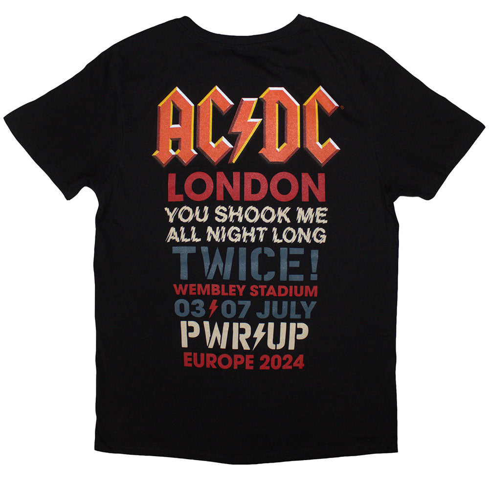 Black - Back - AC-DC Unisex Adult PWRD-UP London ´24 Back Print T-Shirt