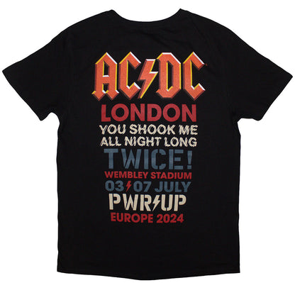 Black - Back - AC-DC Unisex Adult PWRD-UP London ´24 Back Print T-Shirt