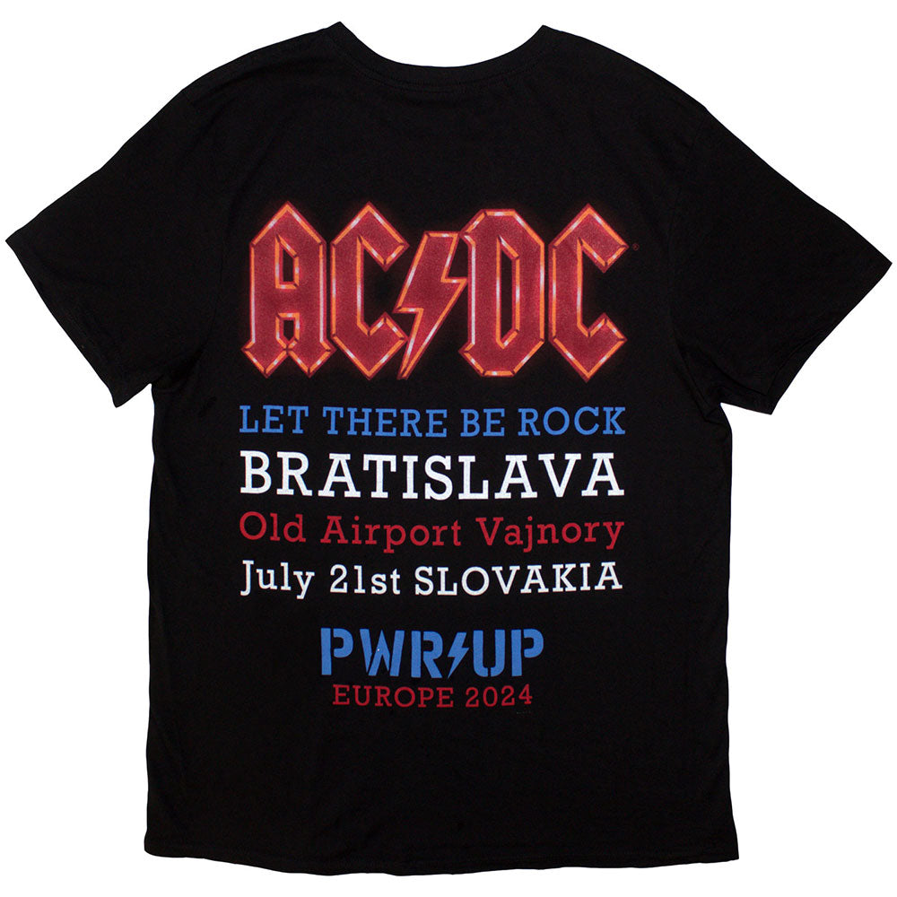 Black - Back - AC-DC Unisex Adult PWR-UP Bratislava ´24 Back Print T-Shirt