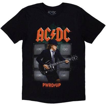 Black - Front - AC-DC Unisex Adult PWRD-UP Gelsenkirchen ´24 Back Print T-Shirt